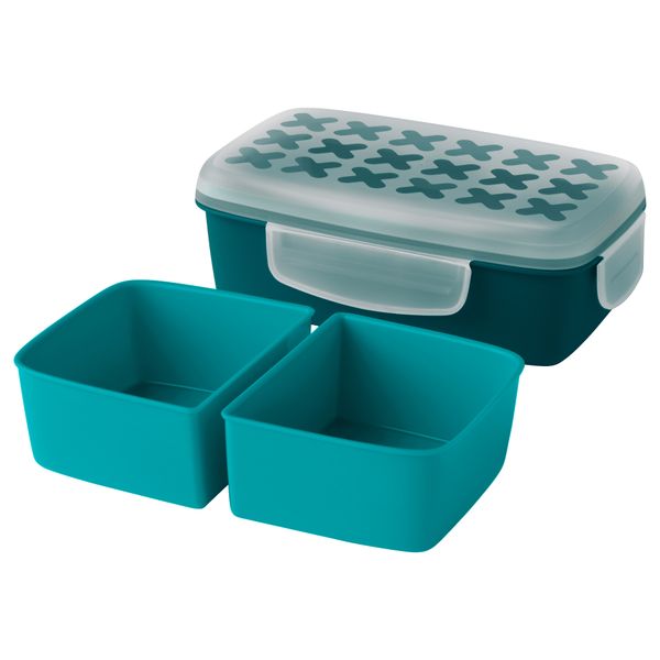 Контейнер для завтрака ФЕСТМОЛТИД, темная бирюза (19x13x6 см) - фото 2