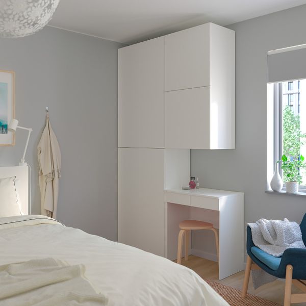 Гардероб с 6 дверями, Фоннес белый 140x42x241 см IKEA ОПХУС 493.045.85 - схема-чертеж с размерами