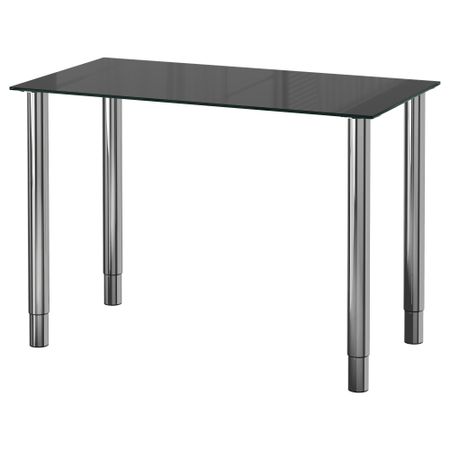Стол ГЛАСХОЛЬМ / ГЕРТОН, стекло черный, хромированный (99x52 см)