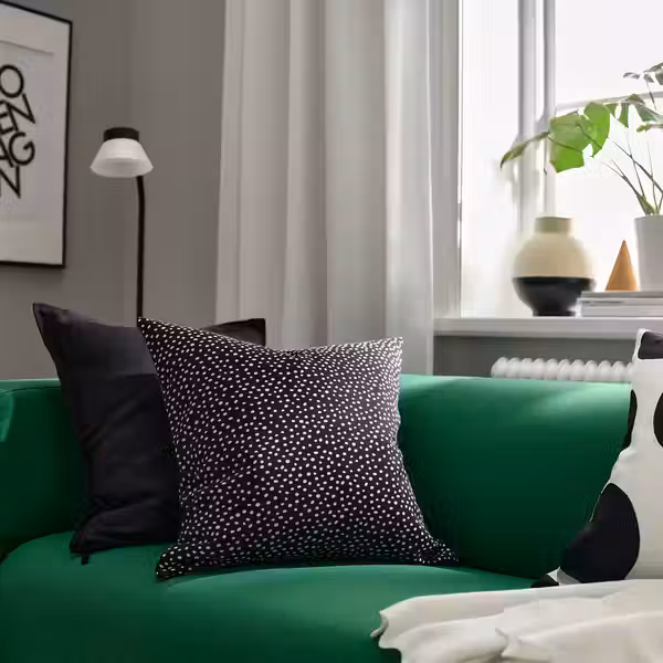 BJÖRKGRÅMAL БЬЁРКГРОМАЛ Чехол на подушку - чёрный/белый 50x50 см - схема-чертеж с размерами