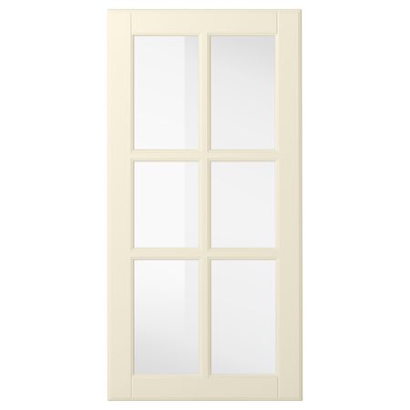 Стеклянная дверь БУДБИН, белый с оттенком