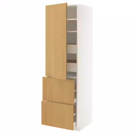 METOD / MAXIMERA Высокий шкаф+полки/4ящ/двр/2фасада