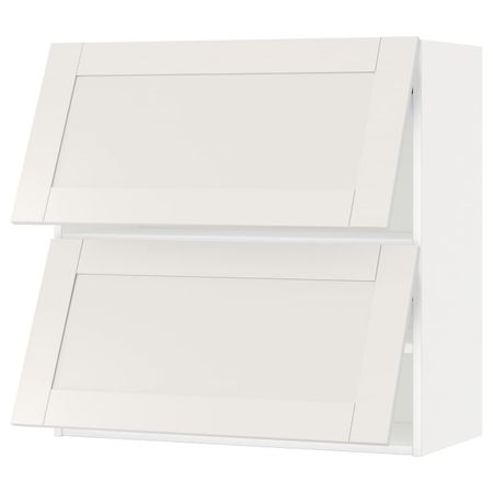 Навесной шкаф, 2 дверцы, горизонтал, белый/Сэведаль белый 80x80 см IKEA МЕТОД 992.232.47