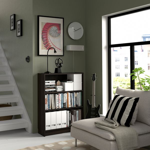 Стеллаж, темно-коричневый под дуб, 80x28x106 см IKEA BILLY БИЛЛИ 404.927.79 - фото 3