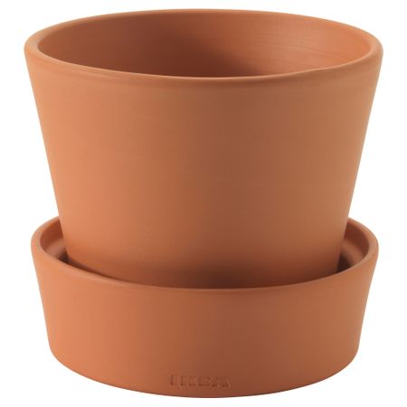 Горшок цветочный с поддоном ИНГЕФЭРА, для сада д/дома/улицы, терракота