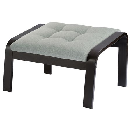 Табурет для ног, черно-коричневый/Гуннаред светло-зеленый IKEA POÄNG ПОЭНГ 194.372.28
