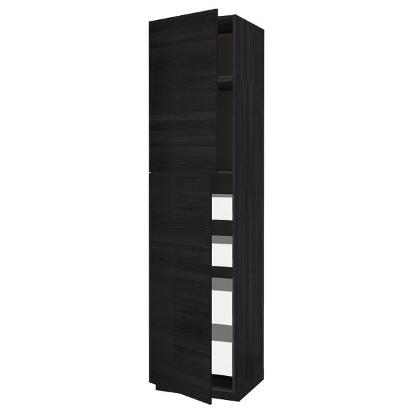 Высокий шкаф/2дверцы/4ящика, черный, Тингсрид черный 60x60x240 см IKEA МЕТОД / МАКСИМЕРА 393.726.12 - схема-чертеж с размерами