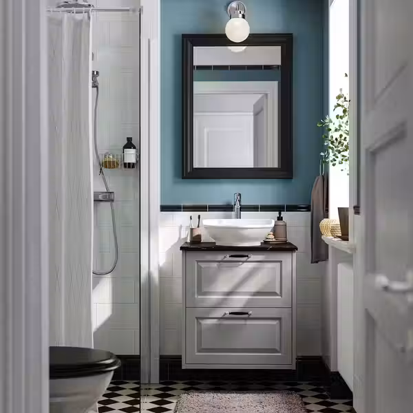 TÄNNFORSEN ТАННФОРСЕН / VÄSTERSJÖN ВЭСТЕРШЁН Шкаф с ящиками/раковина/смеситель - фото 2