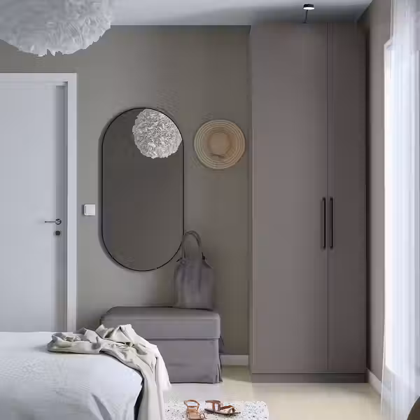 FORSAND Дверца с петлями - темно-серый 25x229 см - схема-чертеж с размерами