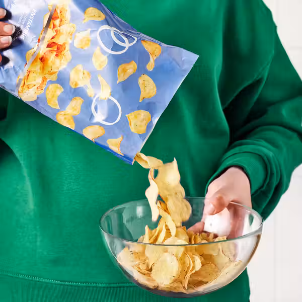 ENSTÄMMIG ЭНСТЭММИГ Картофельные чипсы - сметана лук 150 гр - схема-чертеж с размерами