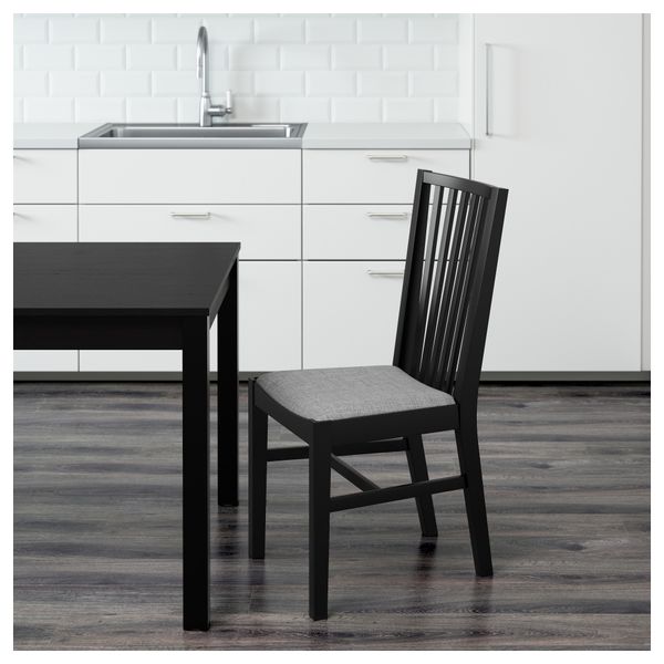Стул НОРНЭС, черный, Исунда серый - фото 2