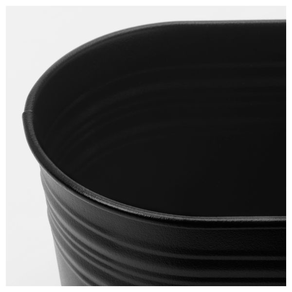 Кашпо СОККЕР, д/дома/улицы, овал черный (10.5 см) - схема-чертеж с размерами