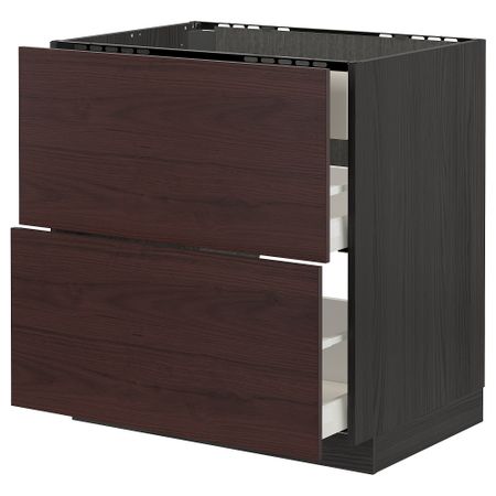 Напольный шкаф для Варочная панели, вытяжка, 80x60 cm IKEA METOD МЕТОД, MAXIMERA МАКСИМЕРА 093.357.20