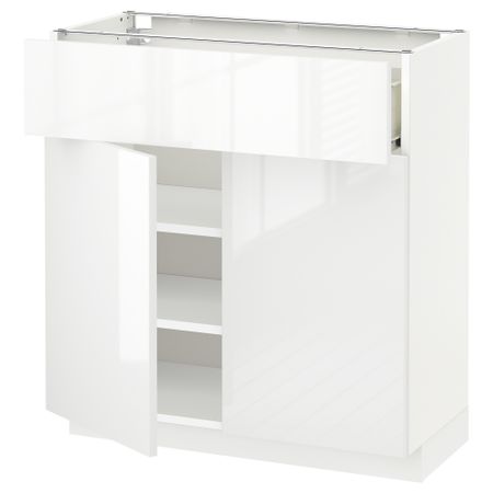 Напольный шкаф + ящик, 2 дверцы МЕТОД / ФОРВАРА, белый, Рингульт белый
