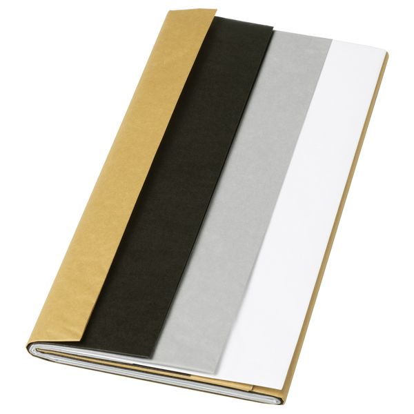 Шелковая бумага ВИНТЕР 2018, белый/серебристый черный, золотой (70x50 см 12 шт) - фото 1