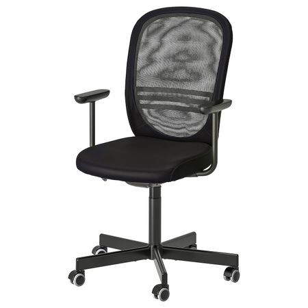 Рабочий стул с подлокотниками, черный IKEA FLINTAN ФЛИНТАН 094.244.72