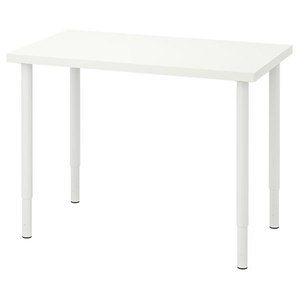 Письменный стол, белый 100x60 см IKEA LINNMON ЛИННМОН / OLOV ОЛОВ 594.162.00 - фото 1