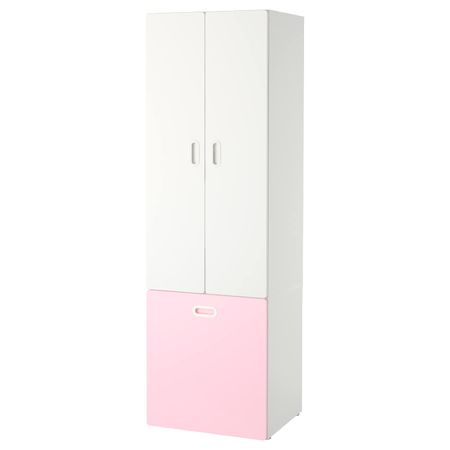 Гардероб с отделением для/игрушек, белый/светло-розовый 60x50x192 см IKEA СТУВА / ФРИТИДС 792.796.69