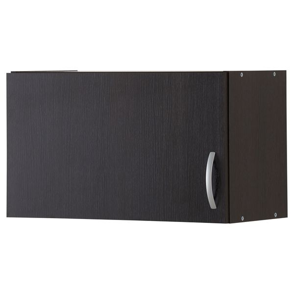 Навесной шкаф с дверцей АЛЬБРУ, черно-коричневый (60x35 см) - фото 1
