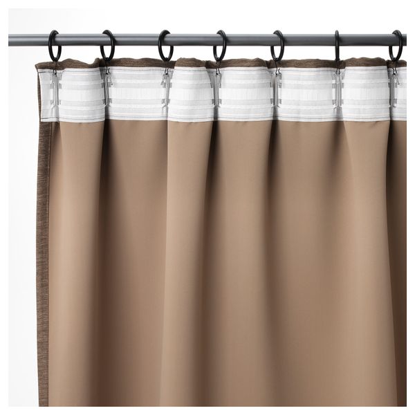 Гардины, 1 пара ВИЛБОРГ, коричневый (145x300 см) - схема-чертеж с размерами