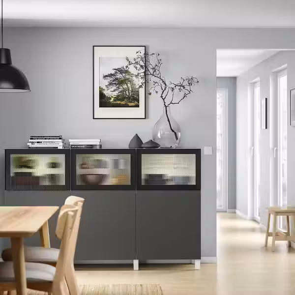 BESTÅ Комбинация для хранения с дверцами - схема-чертеж с размерами