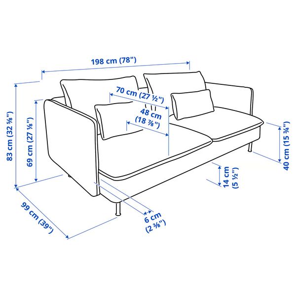 IKEA, дополнительный ракурс - схема-чертеж с размерами