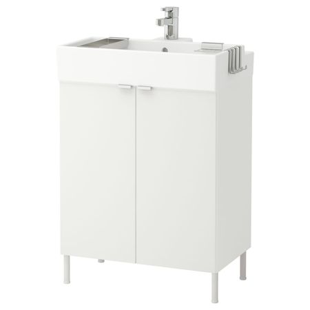 Шкаф под раковину с 2 дверц, белый/ЭНСЕН смеситель 61x41x87 см IKEA LILLÅNGEN ЛИЛЛОНГЕН 592.939.06