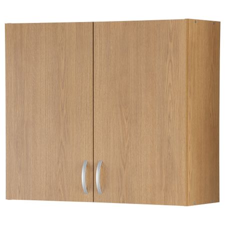 Навесной шкаф с дверями АЛЬБРУ, под дуб (80x70 см)