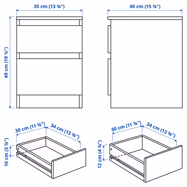 IKEA, дополнительный ракурс - схема-чертеж с размерами