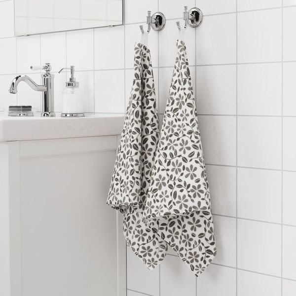 Полотенце, белый, серый 50x100 см IKEA JUVELBLOMMA ЮВЕЛЬБЛОММА 104.555.99 - схема-чертеж с размерами