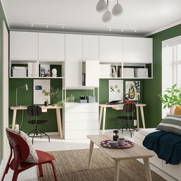 Гардероб с 9 дверями/4 ящиками, белый/Фоннес белый 340x42x241 см IKEA OPPHUS ОПХУС 494.370.38 - схема-чертеж с размерами