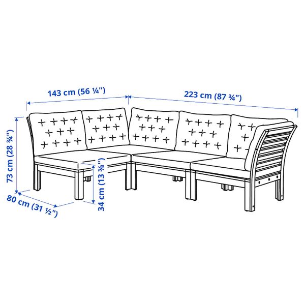 IKEA в интерьере - схема-чертеж с размерами
