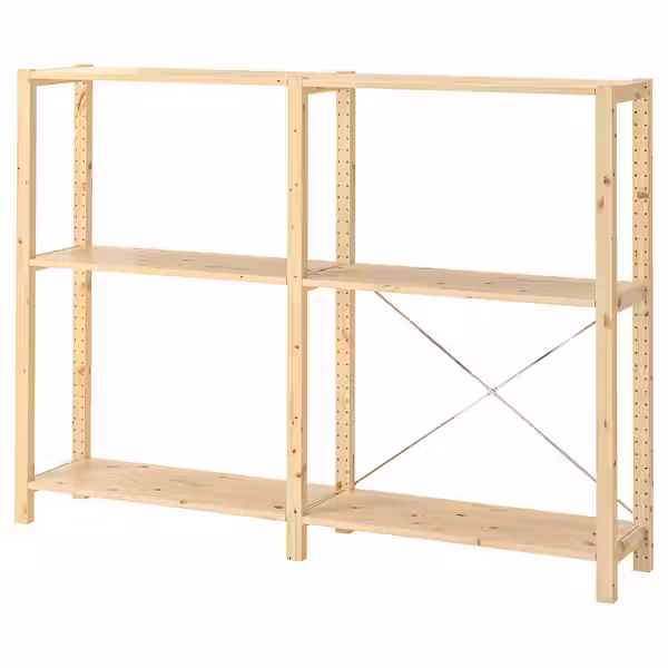 IVAR 2 секции/полки - сосна 174x30x124 см - фото 1