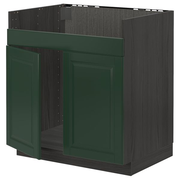 Напольный шкаф для двойной мойки ХАВСЕН, черный/Будбин темно-зеленый 80x60 см IKEA МЕТОД 093.130.54 - схема-чертеж с размерами