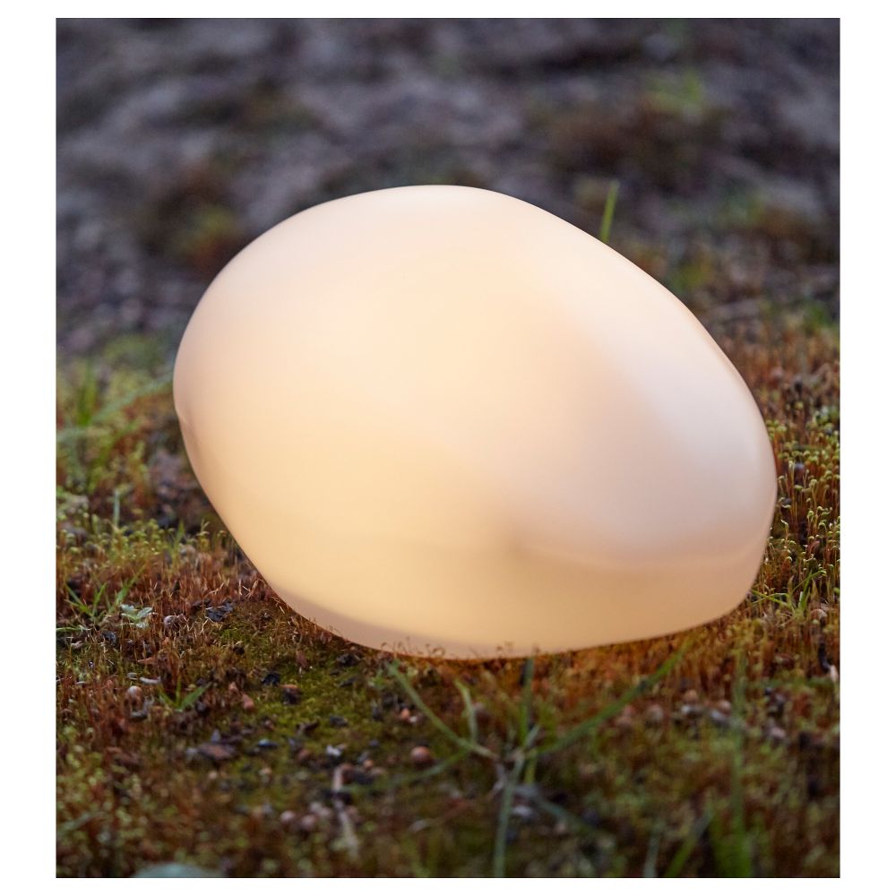 Напольный светодиод светильник, солнечный батарея СОЛВИДЕН, в форме камней серый - фото 1