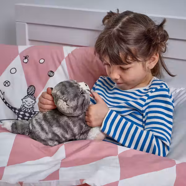 LILLEPLUTT Мягкая игрушка - кот серый/белый - фото 5