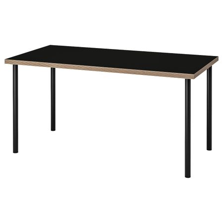 Стол, черный/фанера 150x75 см IKEA LINNMON ЛИННМОН / ADILS АДИЛЬС 793.313.80