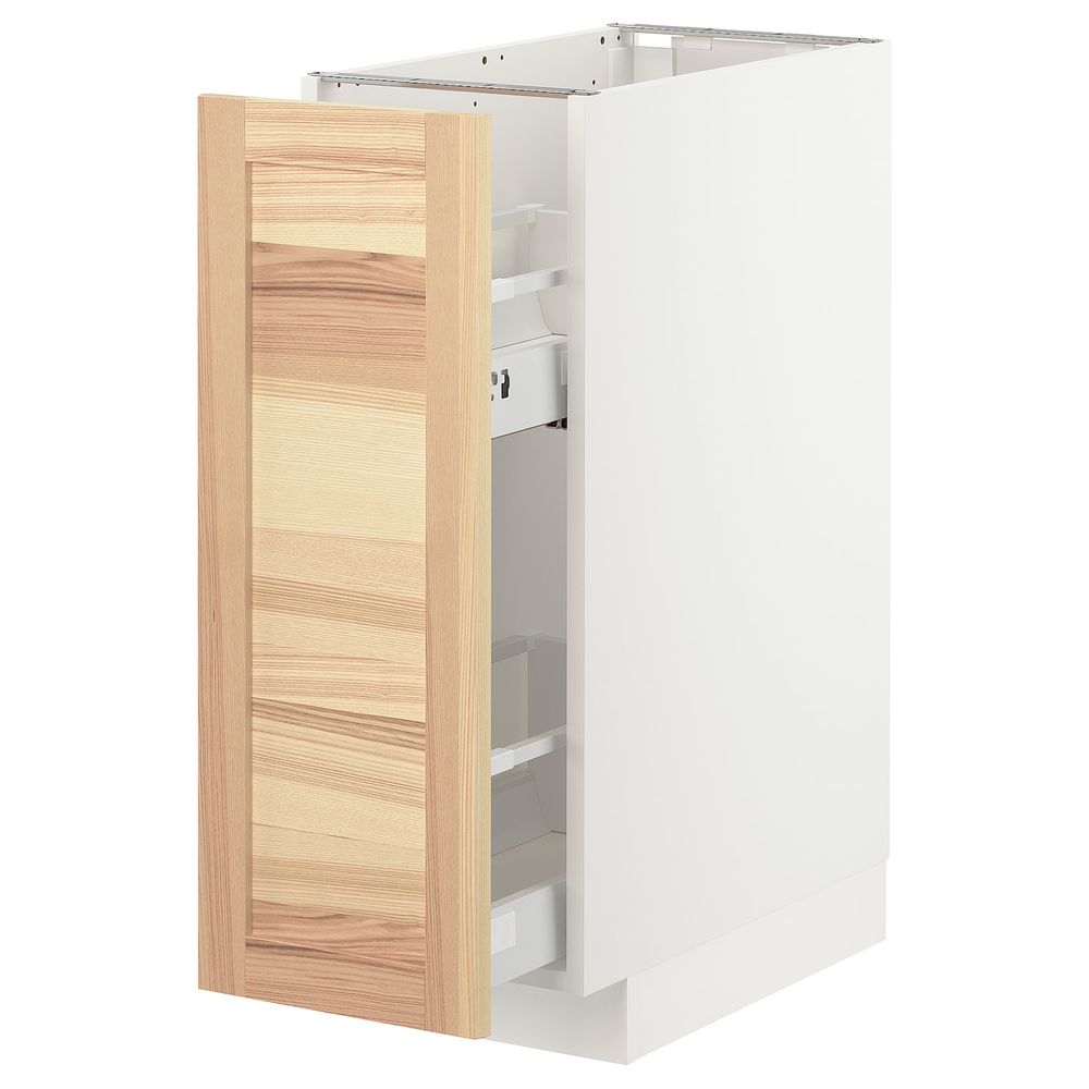 Напольный шкаф, выдвижной внутри элем, белый/Торхэмн ясень 30x60 см IKEA METOD МЕТОД 493.015.77 - фото 1