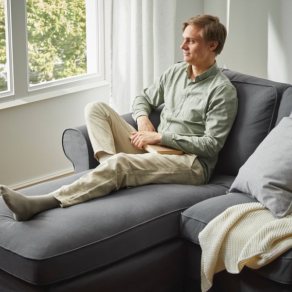 3-местный диван с козеткой, Hallarp серый IKEA EKTORP ЭКТОРП 393.200.67 - фото 4