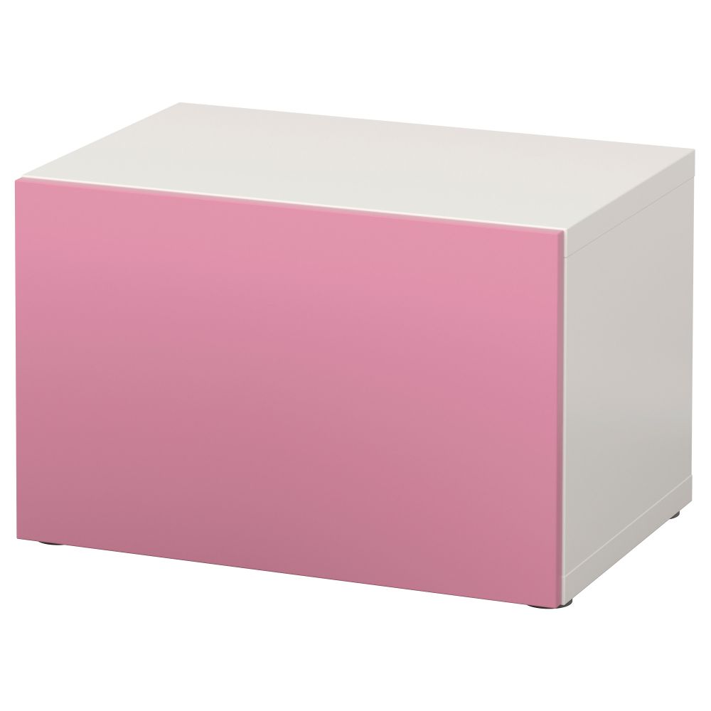 Стеллаж с дверью БЕСТО, белый, Лаппвикен розовый (60x40x38 см) - схема-чертеж с размерами