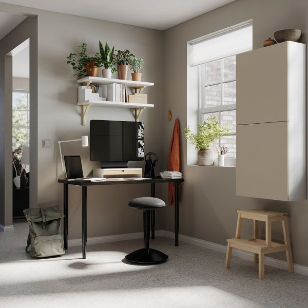 Письменный стол, черно-коричневый/черный 120x60 см IKEA LAGKAPTEN ЛАГКАПТЕН / OLOV ОЛОВ 394.170.31 - фото 4