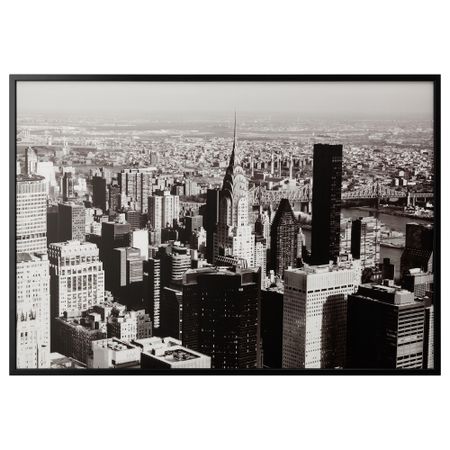 Картина с рамой БЬЁРКСТА, Мегаполис, черный (200x140 см)