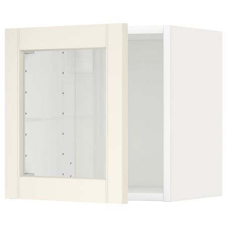 Навесной шкаф со стеклянной дверью, белый/Хитарп белый с оттенком 40x40 см IKEA METOD МЕТОД 992.404.21