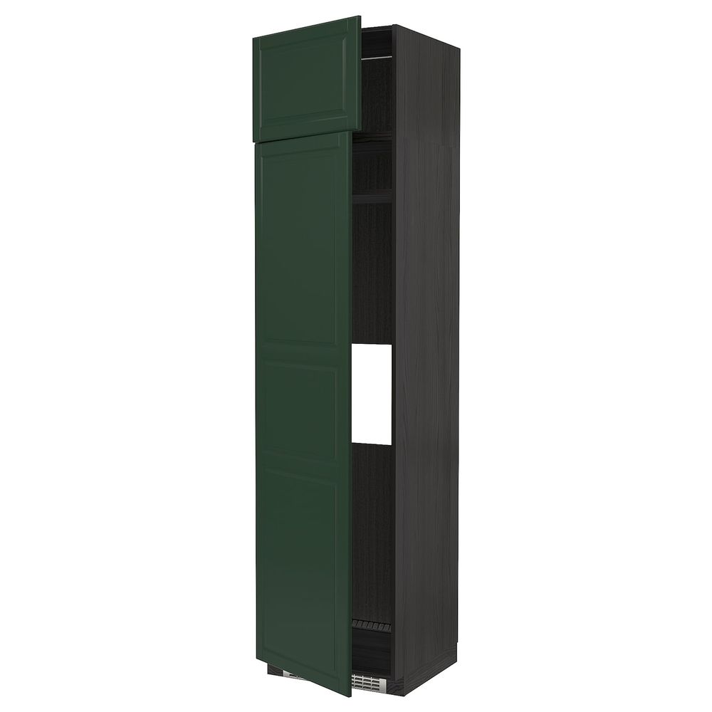 Высокий шкаф для холодильника или морозильн, черный/Будбин темно-зеленый 60x60x240 см IKEA МЕТОД 193.133.60 - схема-чертеж с размерами