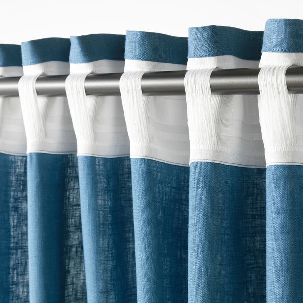 Гардины, 1 пара, синий 145x300 см IKEA AINA АЙНА 103.705.76 - фото 2
