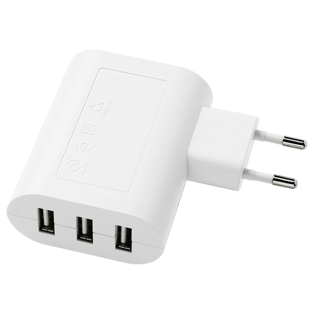 SMÅHAGEL Зарядное устройство/3 USB-порта - белый - фото 1