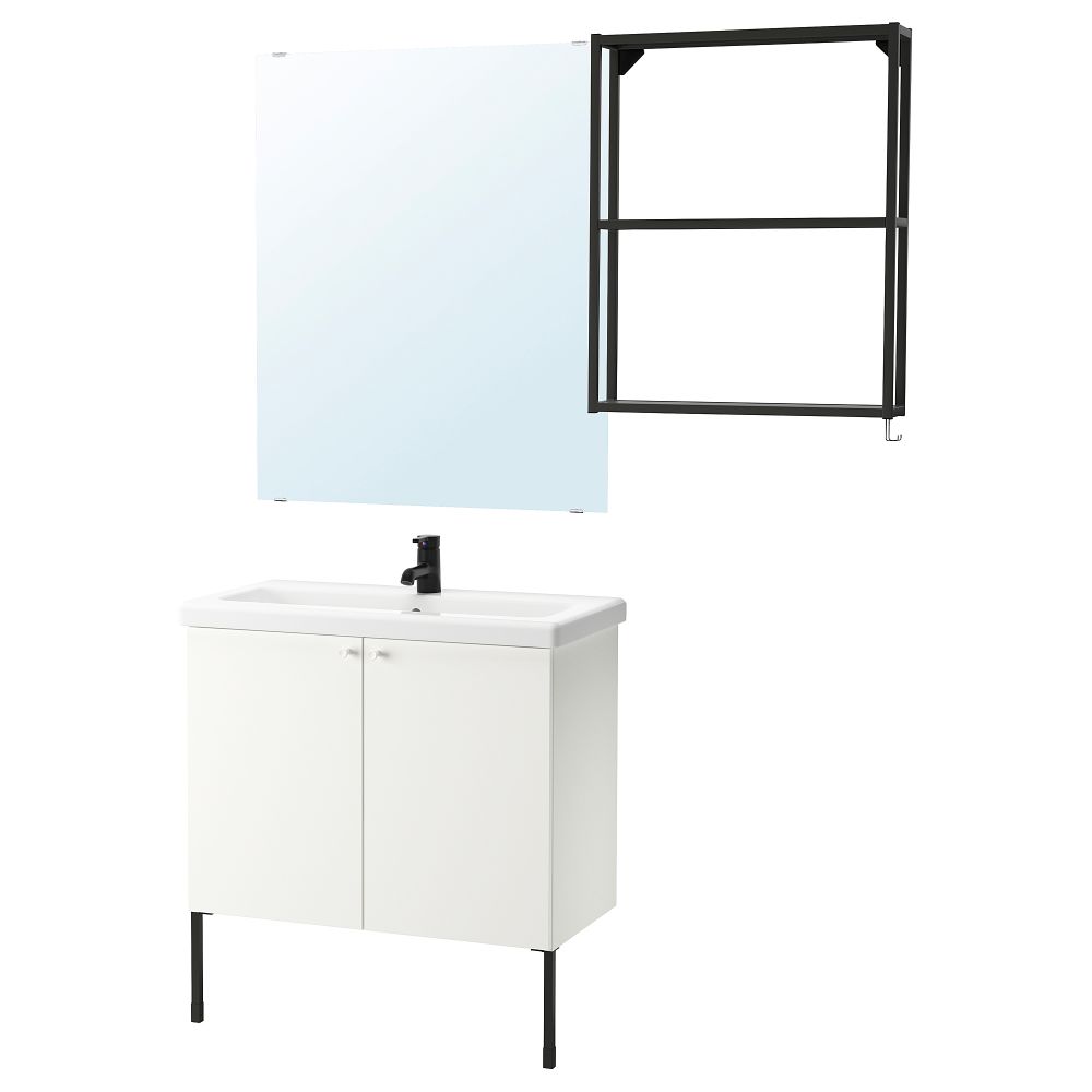 Комплект мебели для ванной,11 предмета, 84x43x87 cm IKEA TVÄLLEN ЛЕН ТВЭЛЛЕН, BEGIVENHET БЕГИВЕНХЕТ 194.063.40 - фото 1