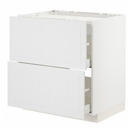 Шкаф для варочной панели/2фасада/2ящ, белый/Стенсунд белый 80x60 см IKEA METOD МЕТОД / MAXIMERA МАКСИМЕРА 394.096.96