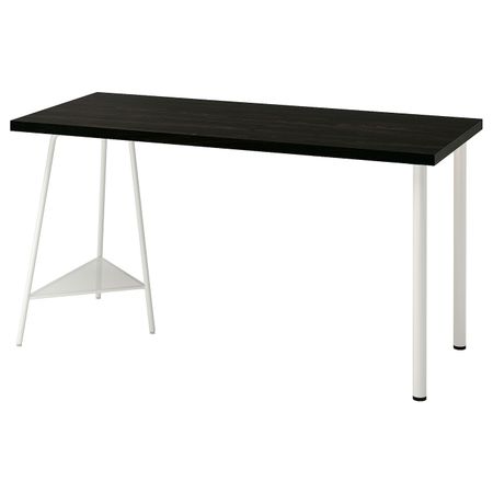 Письменный стол, черно-коричневый/белый 140x60 см IKEA LAGKAPTEN ЛАГКАПТЕН / TILLSLAG ТИЛЛЬСЛАГ 194.175.17