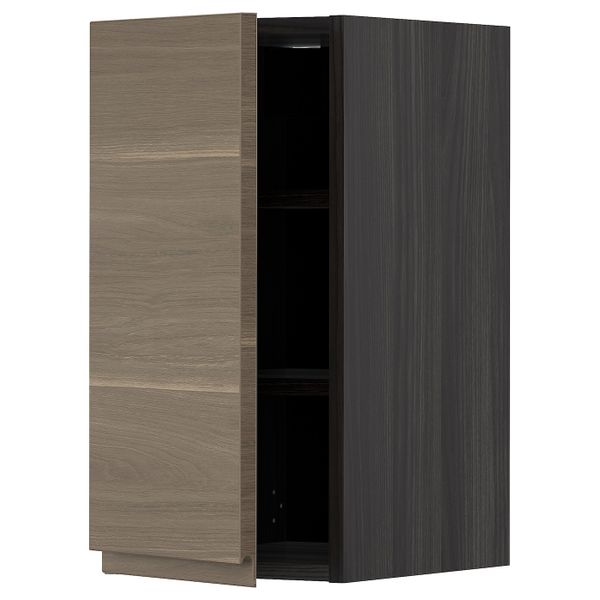 Шкаф навесной с полкой, черный/Воксторп под грецкий орех 30x60 см IKEA МЕТОД 693.028.54 - схема-чертеж с размерами